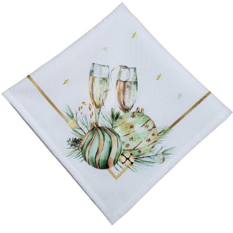 Kit 4 Guardanapos de Tecido Brinde de Natal 40cmx40cm