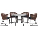 Ver imagem 1 de Mesa com 4 Cadeiras e Noronha Estofado 12 Trama Original Marrom