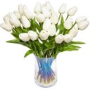 Ver imagem 3 de 10 Hastes Flores Tulipas Brancas Talos 30cm Buqe Artficiais