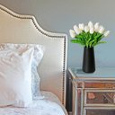 Ver imagem 2 de 10 Hastes Flores Tulipas Brancas Talos 30cm Buqe Artficiais