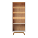 Ver imagem 3 de Cristaleira Noronha 02 Portas Abertura Fecho Ao Toque e Led Off White Matte / Freijó - Colibri