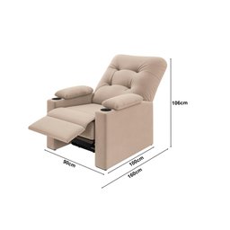 Poltrona Coimbra Retrátil/reclinável Porta Copos Suede Capuccino - Xflex Sofás - 2 Poltrona Coimbra Retrátil/reclinável Porta Copos Suede Capuccino - Xflex Sofás - 2