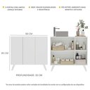 Ver imagem 3 de Gabinete Banheiro 3 Portas Retrô 90cm Multimóveis V5030 Branco