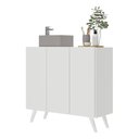 Ver imagem 1 de Gabinete Banheiro 3 Portas Retrô 90cm Multimóveis V5030 Branco