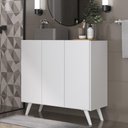 Ver imagem 2 de Gabinete Banheiro 3 Portas Retrô 90cm Multimóveis V5030 Branco