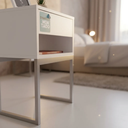 Ver imagem 3 de Mesa de Cabeceira Mdf Branco Fosco 40cm Montada e Pronta