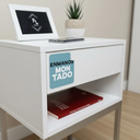 Ver imagem 2 de Mesa de Cabeceira Mdf Branco Fosco 40cm Montada e Pronta