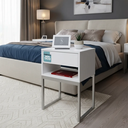 Ver imagem 1 de Mesa de Cabeceira Mdf Branco Fosco 40cm Montada e Pronta