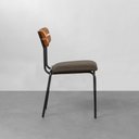 Ver imagem 6 de Conjunto Mesa de Jantar Square Redonda Louro Freijó 88cm + 4 Cadeiras Ribs Sarja Verde Oliva Abra Ca