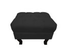 Ver imagem 3 de Kit Poltrona Decorativa Julia + Puff Luis Xv Couro Preto Pés Madeira Ms Decor