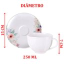 Ver imagem 3 de Kit Jogo Xicaras 10 Pçs 10 Pessoas Tramontina Floratta 250ml