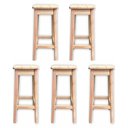 Ver imagem 1 de Kit 5 Bancos Banqueta Alta 70cm Madeira Maciça Quadrado