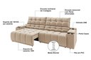 Ver imagem 3 de Sofá Connect Premium 2,00m Assento Retrátil e Reclinável com Porta Copos e Entrada USB Suede Capuccino