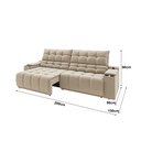 Ver imagem 2 de Sofá Connect Premium 2,00m Assento Retrátil/reclinável com Porta Copos e Entrada Usb Suede Capuccino