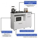 Ver imagem 4 de Balcão para Cooktop 5 Bocas 2 Portas 1 Gaveta Violeta Kaiki Móveis Branco
