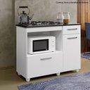 Ver imagem 3 de Balcão para Cooktop 5 Bocas 2 Portas 1 Gaveta Violeta Kaiki Móveis Branco
