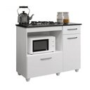 Ver imagem 1 de Balcão para Cooktop 5 Bocas 2 Portas 1 Gaveta Violeta Kaiki Móveis Branco