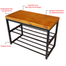 Banco Sapateira Pequena Hall de Entrada Casa Apartamento Industrial Organizador de Calçados Closet - 2