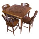 Ver imagem 1 de Cj Mesa Madeira 80x80cm - Base 4pé 78cm + 4 Cadeiras 43 - Natural - Beer Happy Hour