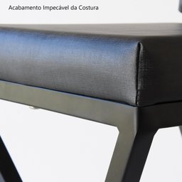 Banqueta Média Industrial Cozinha Bar Balcão Bistro Zenite com Encosto Metalon Preto 65cm. - 6