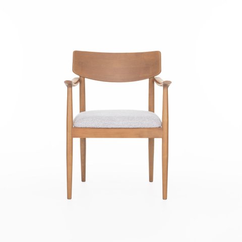Cadeira de Madeira Maciça com Assento Estofado Gaman 60 cm X 54 cm Cinza