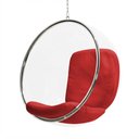 Ver imagem 3 de Poltrona Bubble Chair Couro Sintético Linha Premium Sala Recepção Moderna Decorativa - Vermelho