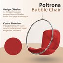 Ver imagem 2 de Poltrona Bubble Chair Couro Sintético Linha Premium Sala Recepção Moderna Decorativa - Vermelho