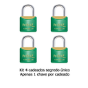 Ver imagem 2 de Kit 4 Cadeados Papaiz 25mm Verde Ka1