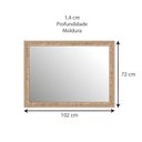 Ver imagem 5 de Espelho Decorativo Retangular de Parede com Moldura Madeira 102cmx72cm Decore Pronto