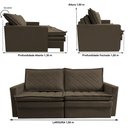 Ver imagem 3 de Sofá sem Caixa Retrátil Baú 1,80m Cama Inbox Marselha Suede Velusoft Café