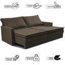 Ver imagem 4 de Sofá sem Caixa Retrátil Baú 1,80m Cama Inbox Marselha Suede Velusoft Café