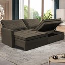 Ver imagem 1 de Sofá sem Caixa Retrátil Baú 1,80m Cama Inbox Marselha Suede Velusoft Café