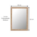 Ver imagem 6 de Espelho Decorativo Retangular de Parede com Moldura Madeira 62cmx42 cm Decore Pronto
