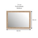 Ver imagem 5 de Espelho Decorativo Retangular de Parede com Moldura Madeira 62cmx42 cm Decore Pronto