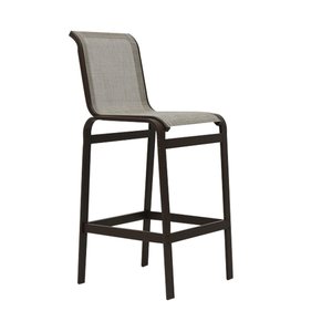 Banqueta Alta Tela Sling e Aluminio para Cozinha Piscina Varanda