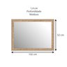 Espelho Decorativo Retangular de Parede com Moldura Madeira 102cmx52cm Decore Pronto - 5