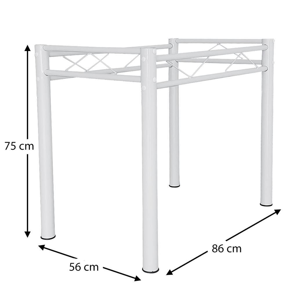 Pé De Mesa Para Tampo de Pedra Granito Mármore Base de Mesa 1,00 Sala De Jantar Ql Branco - 5