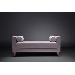 Recamier 2 Lugares Valence 140cm | Linho Cinza - Imbuia - Ilha Bela - 2