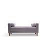 Recamier 2 Lugares Valence 140cm | Linho Cinza - Imbuia - Ilha Bela - 1
