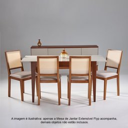 Mesa Extensível de Jantar - Imbuia/offwhite sem Vidro 120x80 - 2