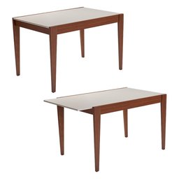 Mesa Extensível de Jantar - Imbuia/offwhite sem Vidro 120x80 - 6