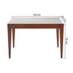 Mesa Extensível de Jantar - Imbuia/offwhite sem Vidro 120x80 - 3