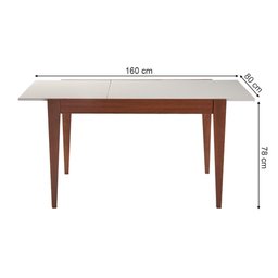 Mesa Extensível de Jantar - Imbuia/offwhite sem Vidro 120x80 - 4