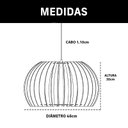 Ver imagem 5 de Lustre Pendente de Madeira Vazado Aletado Bari G 46x30cm Soq E27 Cor Marfim