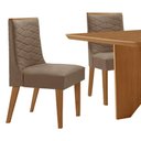Ver mais imagens de Mesa Evora 90 Mdf Canto Copo e com 4 Cadeiras Safira Veludo Capuccino Naturalle