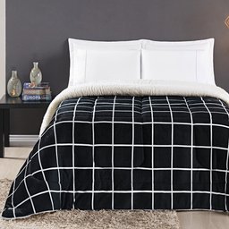 Coberdrom Sherpa e Flannel Austin Queen Manta 150g 01 Peça - Preto Bia Enxovais - 3