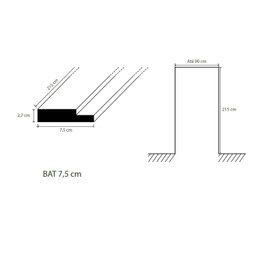 Batente de Madeira MDF Ultra Branco 215x7,5x2,7cm Casablanca - 4