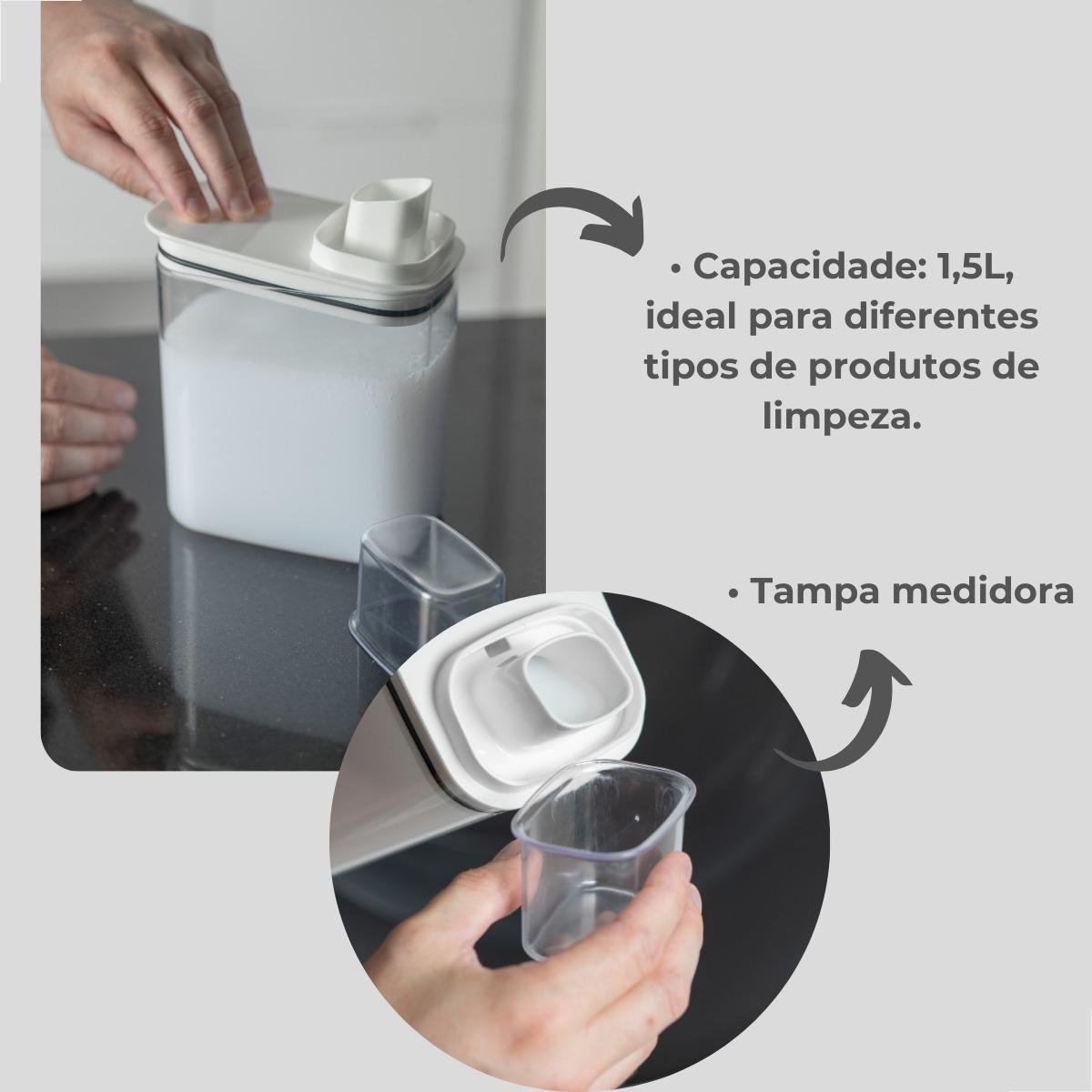 Dispenser Sabão Amaciante Dosador Lavanderia Flow 1,5 Chumbo - 6