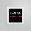 Ver imagem 2 de Quadro Quadrado Estado Civil Desobediente 20x20cm:Madeira branca