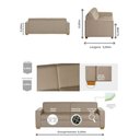 Ver imagem 7 de Sofá Living Com 3 Lugares 2.00M Linho Corriente Bege